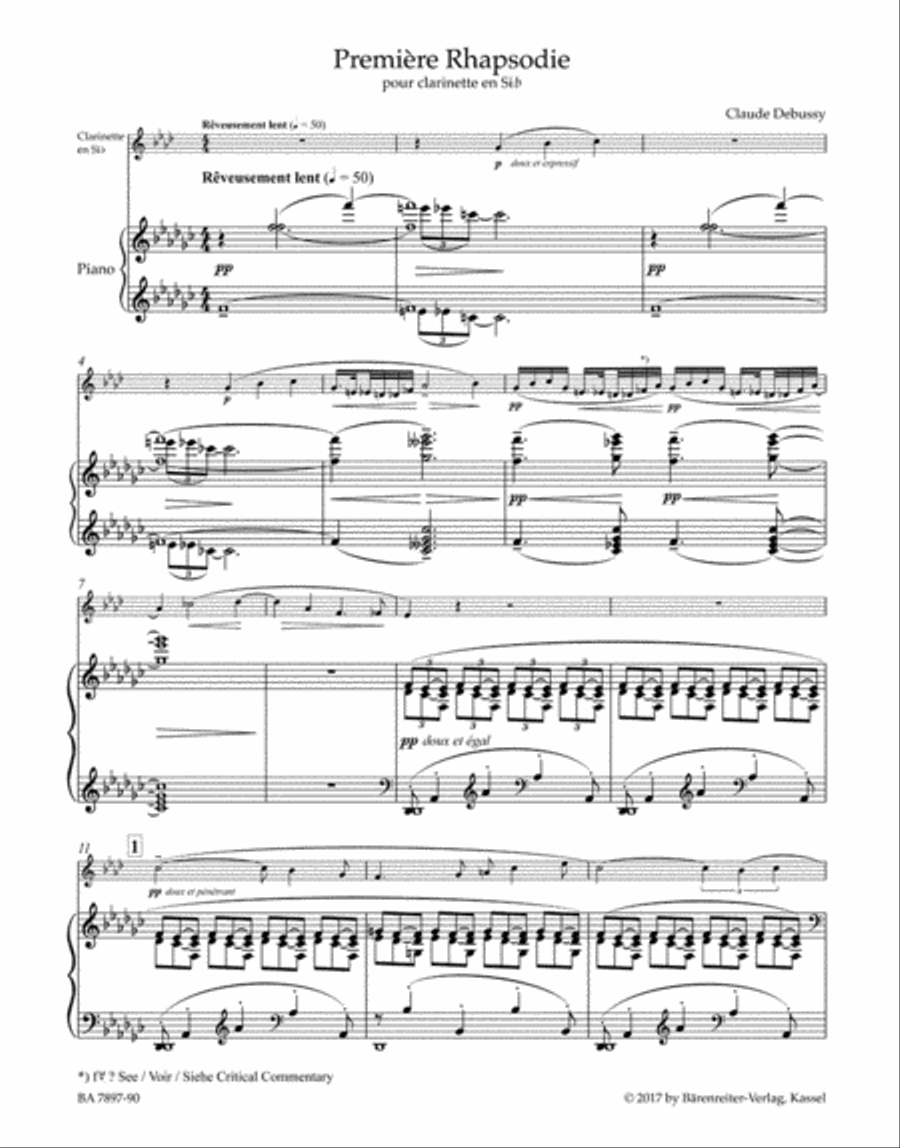 Premiere Rhapsodie for Orchestra with Solo Clarinet in B-flat B-Flat Clarinet scores gallery preview page 2