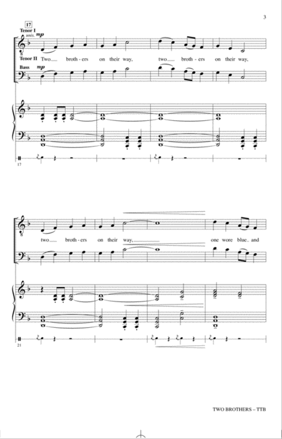 Two Brothers (arr. Emily Crocker) TTB scores gallery preview page 2