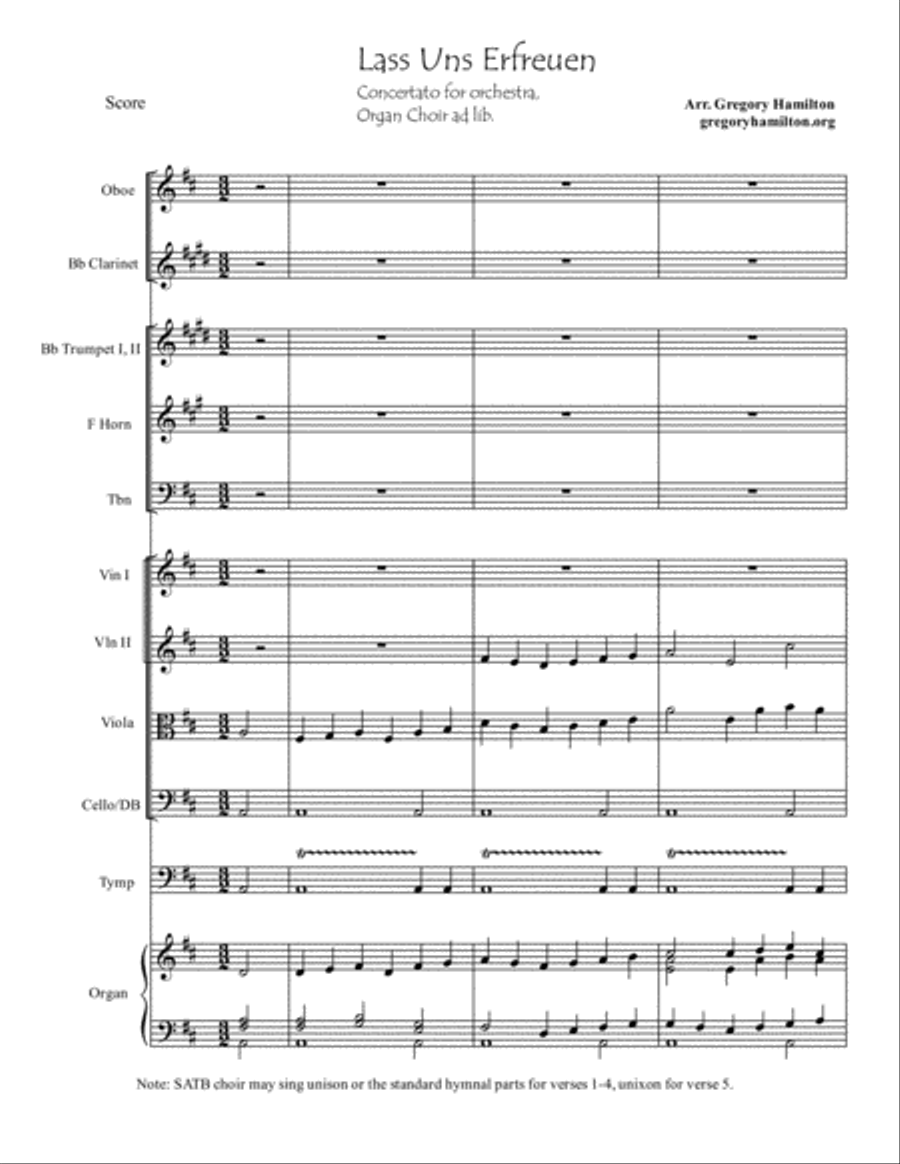 Lasst Uns Erfreuen - Hymn Concertato - Ye Watchers and Ye Holy Ones Full Orchestra scores gallery preview page 1