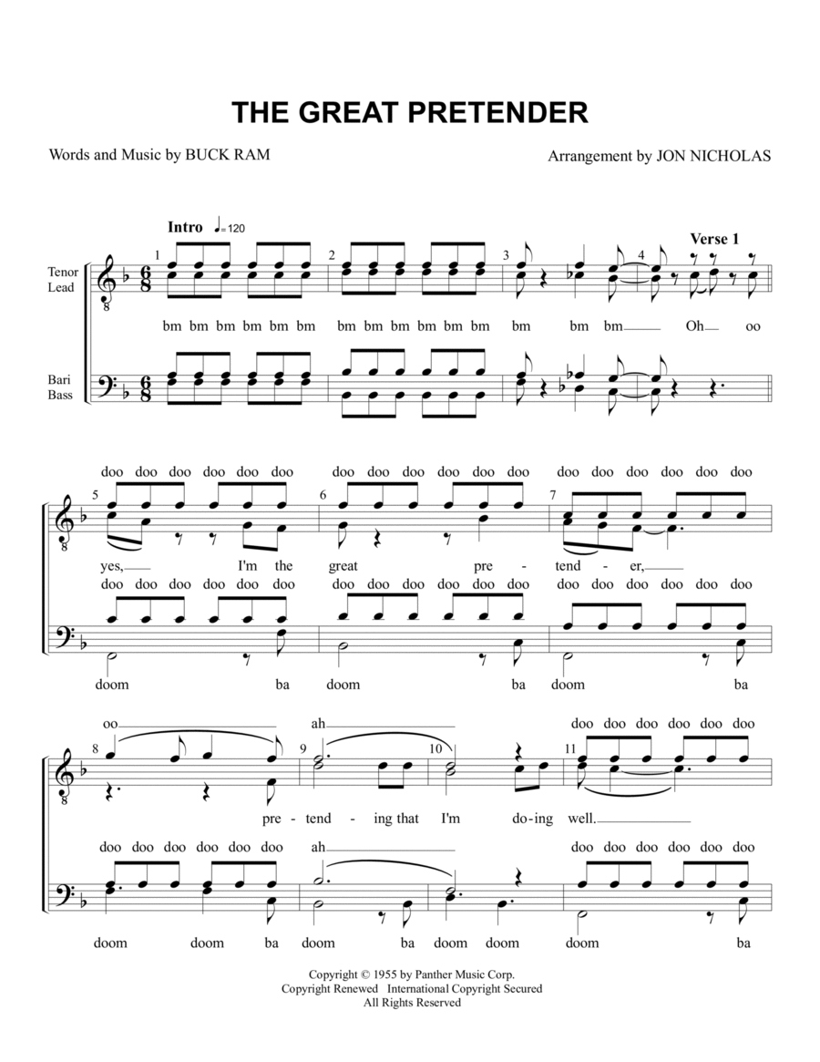 The Great Pretender The Great Pretender TTBB scores gallery preview page 1