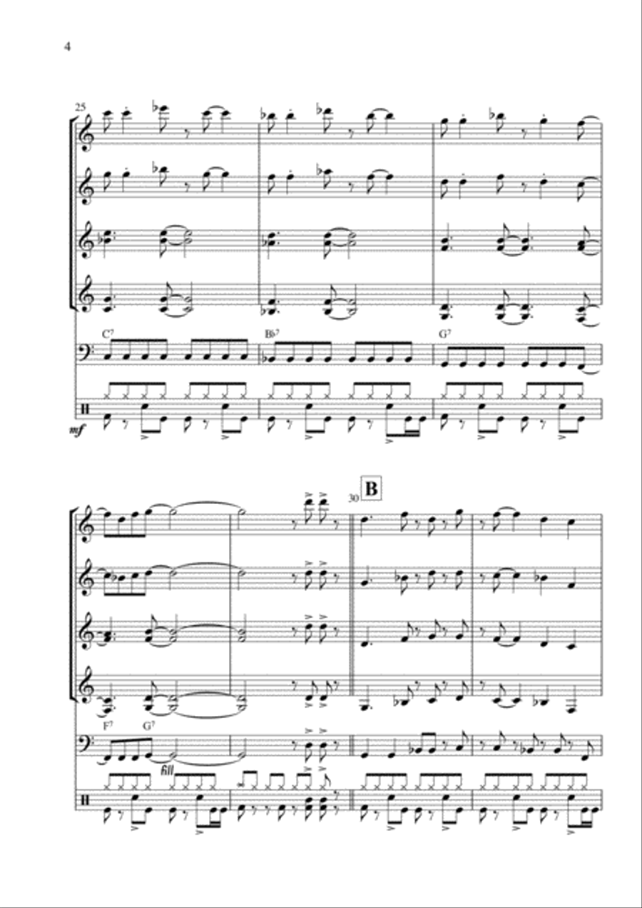 Long Riff Rock for Guitar Band Small Ensemble scores gallery preview page 6