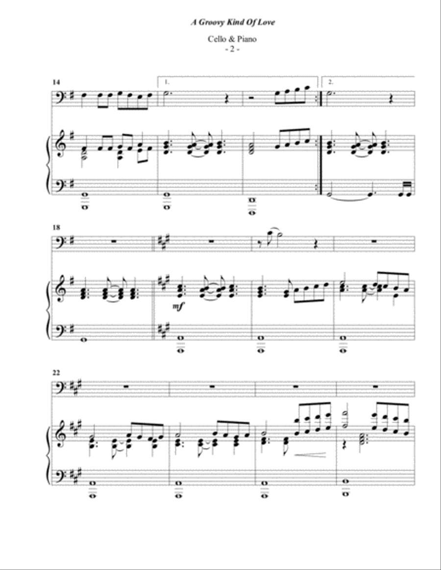 A Groovy Kind Of Love Piano scores gallery preview page 2