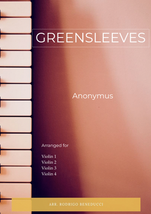 Book cover for GREENSLEEVES - ANONYMUS - VIOLIN QUARTET