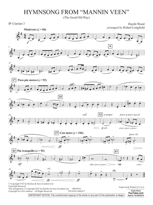 Hymnsong from "Mannin Veen" (arr. Robert Longfield) - Bb Clarinet 3