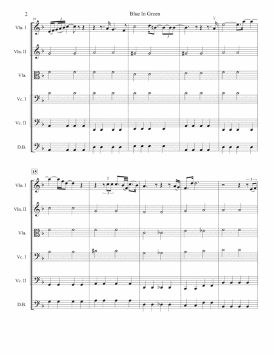 Blue In Green String Quintet scores gallery preview page 3