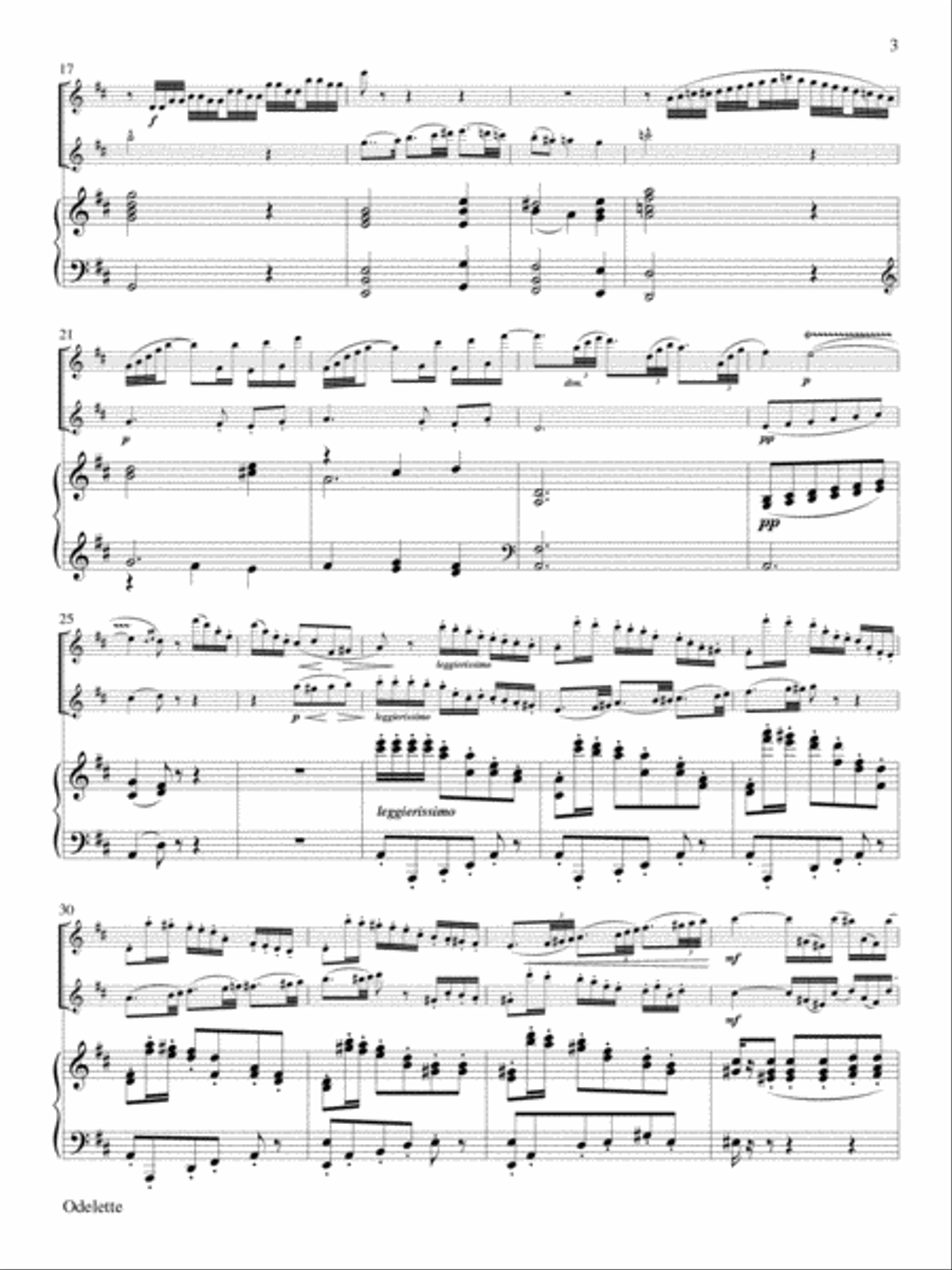 Odelette for Two Flutes and Piano Flute Duet scores gallery preview page 3