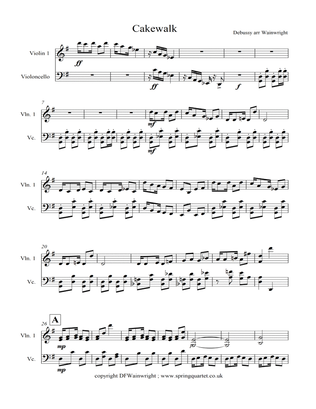 Debussy's Cakewalk for violin and cello duet