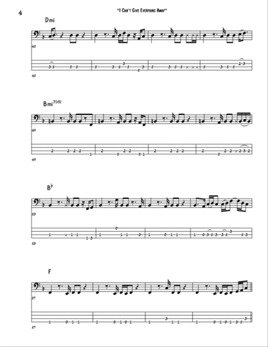 I Can't Give Everything Away Bass Guitar scores gallery preview page 4