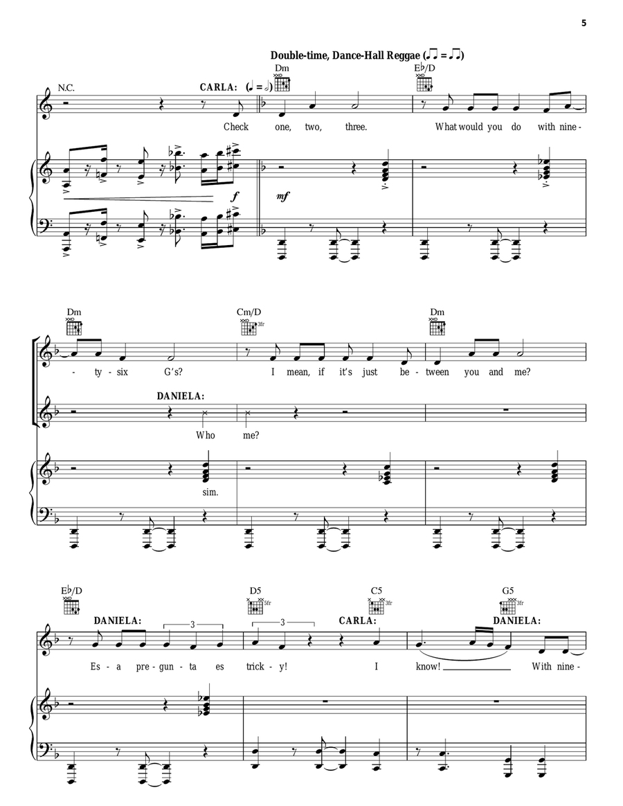96,000 (from In The Heights: The Musical) Guitar scores gallery preview page 5