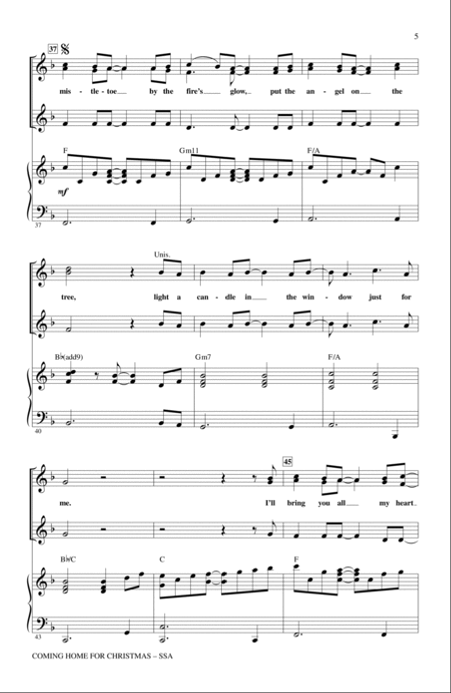 Coming Home For Christmas SSA scores gallery preview page 4