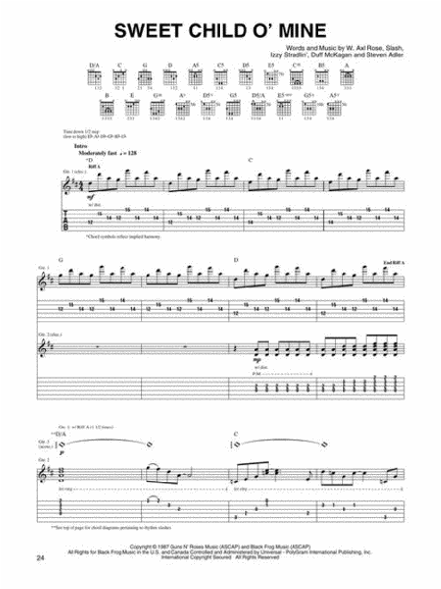 Guns N' Roses – Greatest Hits Guitar Tablature scores gallery preview page 5