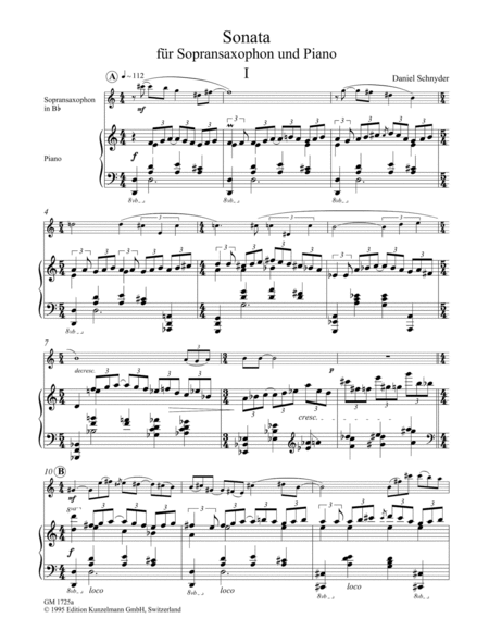 Sonata for soprano saxophone and piano