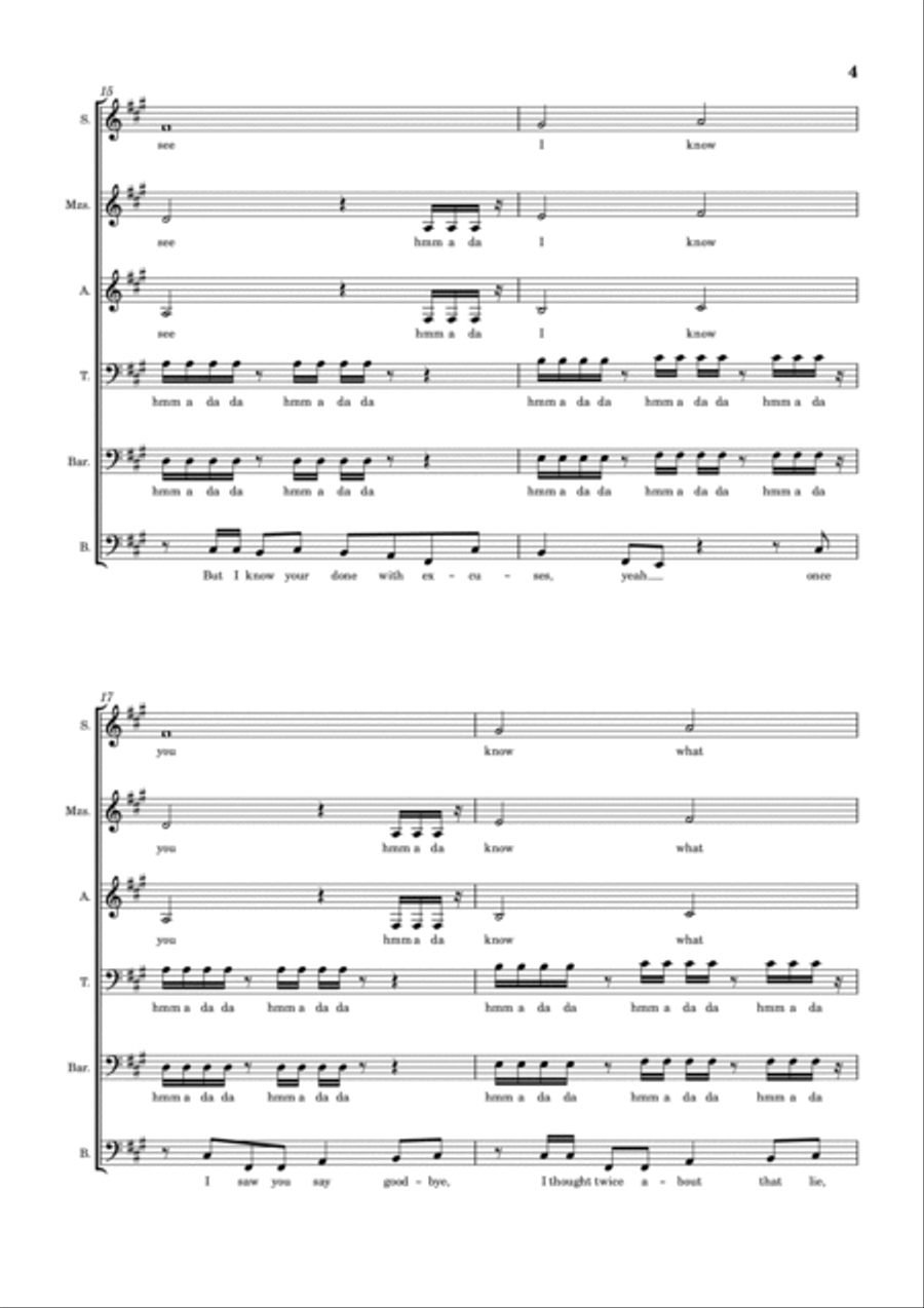 Lyin' To Myself A Cappella scores gallery preview page 4