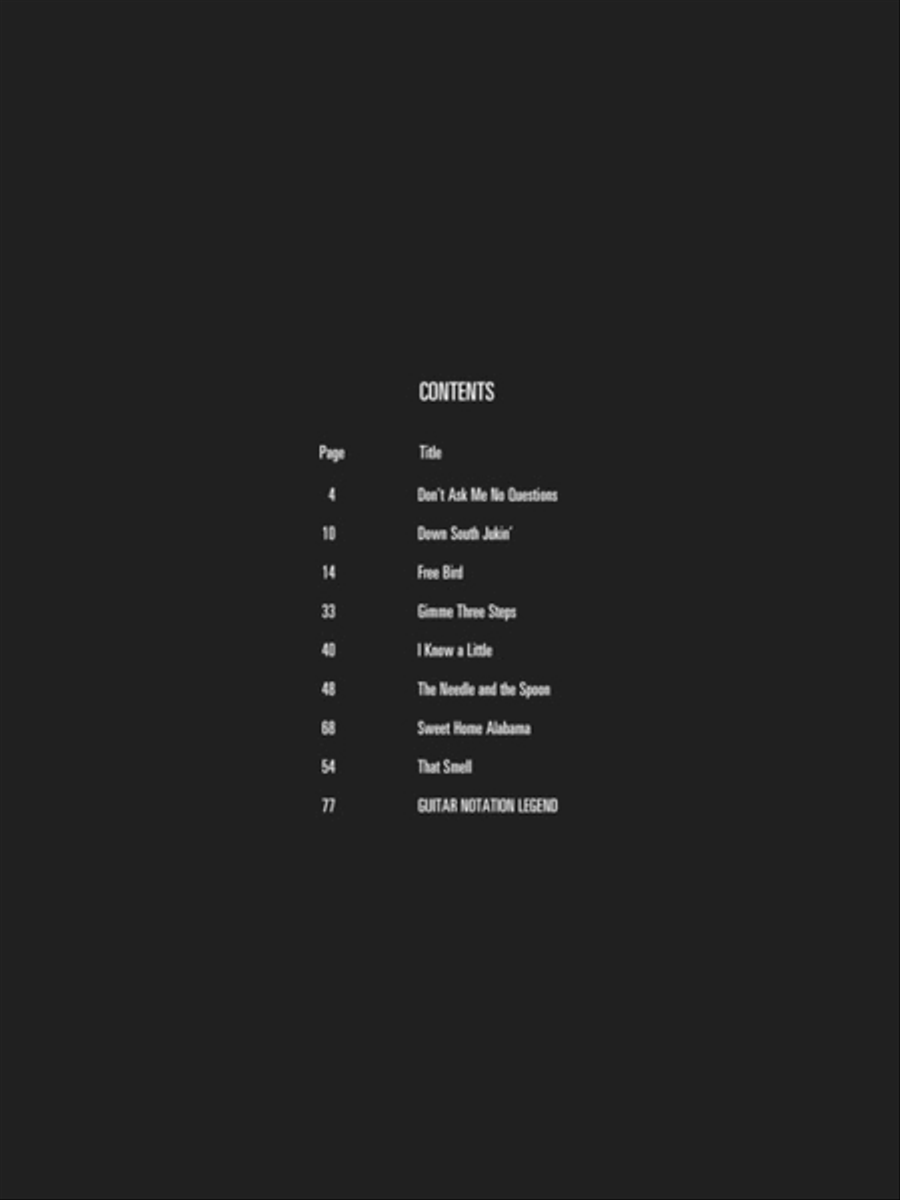 Lynyrd Skynyrd Guitar Tablature scores gallery preview page 2