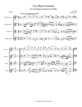 Two Bach Chorales for Saxophone Quartet