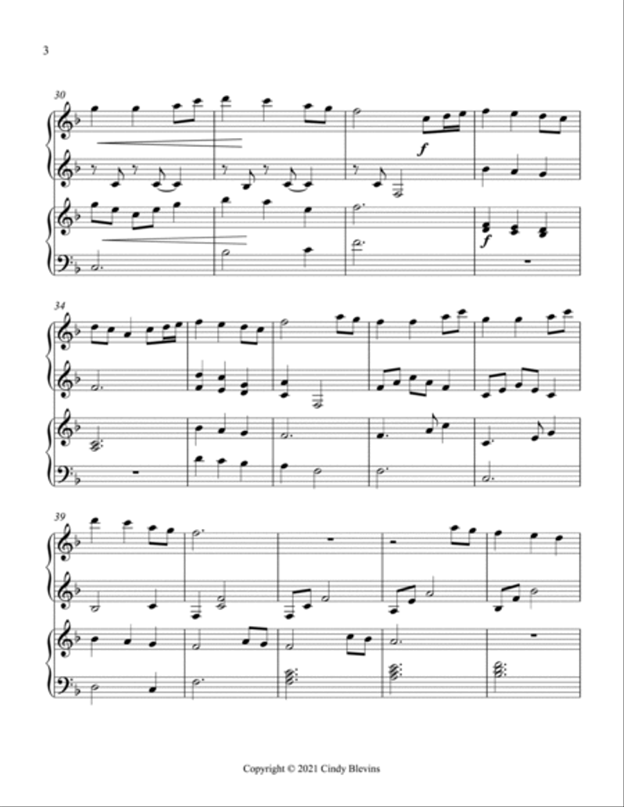 Come, Thou Fount Of Every Blessing, Harp and Piano Duet Harp scores gallery preview page 4