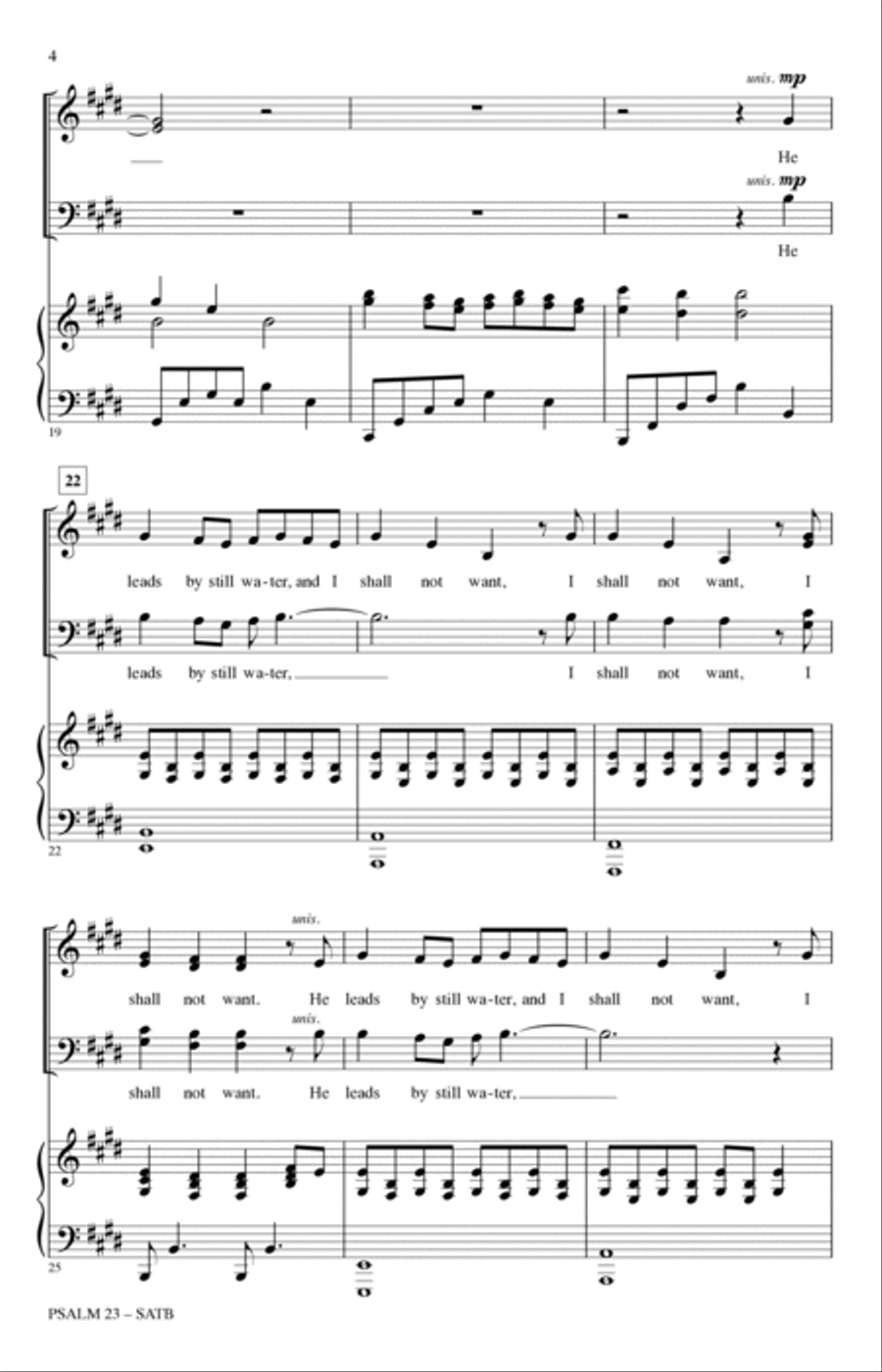 Psalm 23 (A Psalm Of Hope) 4-Part scores gallery preview page 3