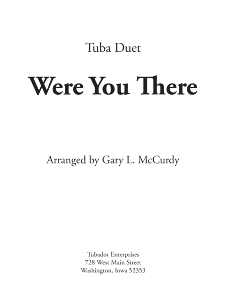 Were You There Tuba Duet image number null