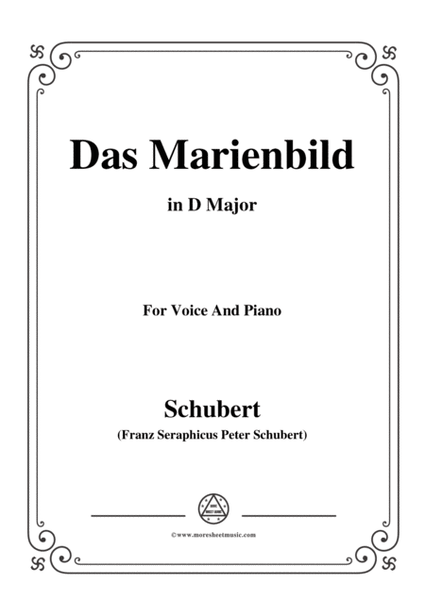 Schubert-Das Marienbild,in D Major,for Voice&Piano image number null