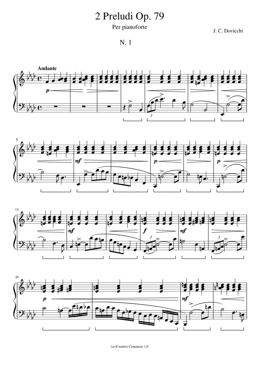 2 preludi Opus 79 Piano Solo scores gallery preview page 1