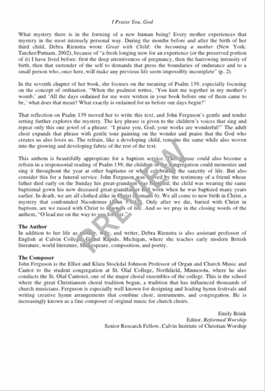 I Praise You, God 4-Part scores gallery preview page 2