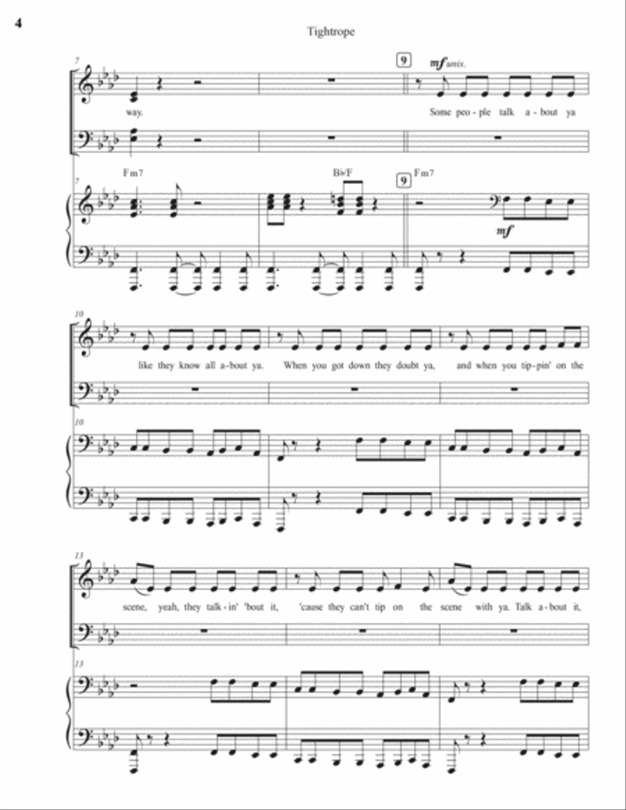 Tightrope 4-Part scores gallery preview page 4