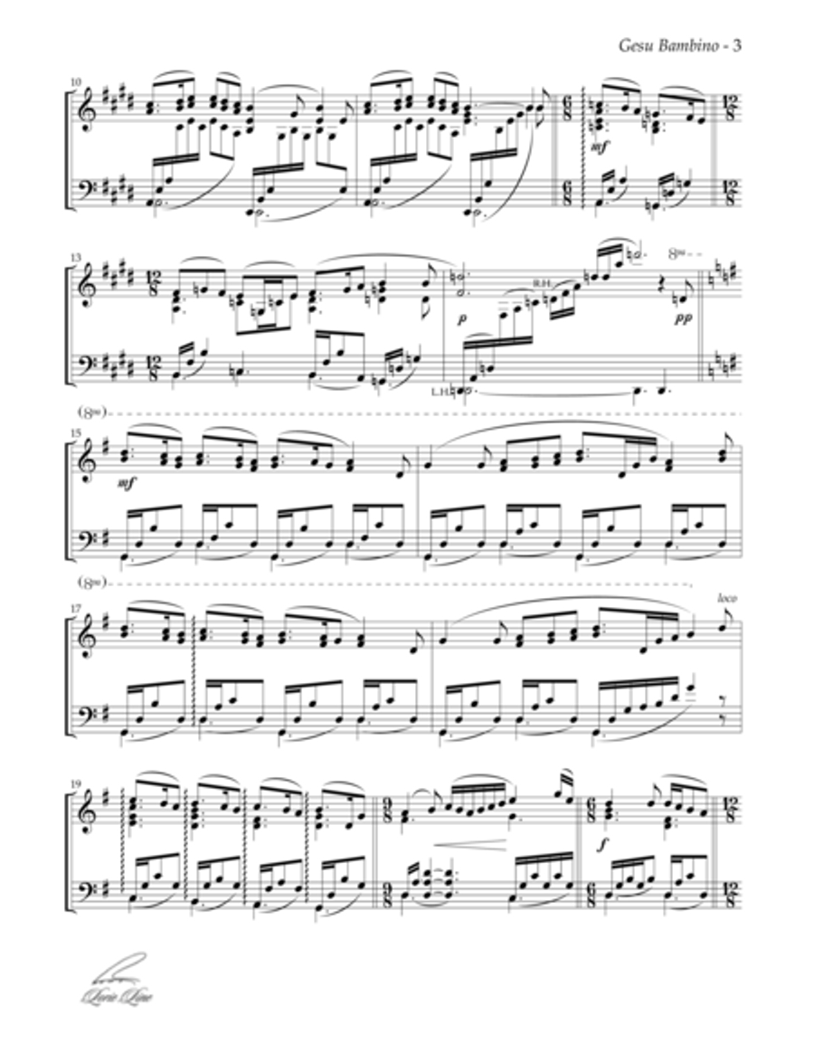 Gesù Bambino (from Home For The Holidays) Piano Solo scores gallery preview page 3