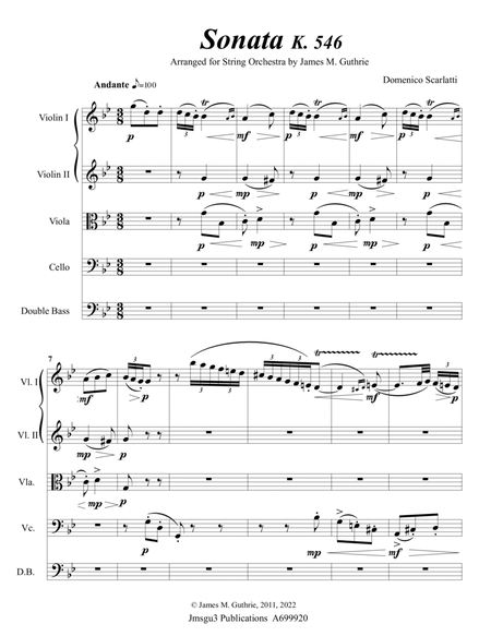Scarlatti: Sonata K546 for String Orchestra image number null