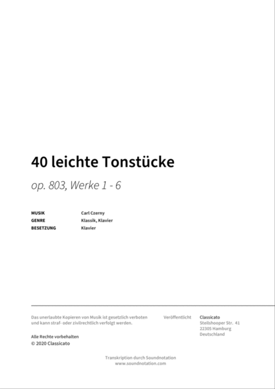 40 leichte Tonstucke Easy Piano scores gallery preview page 2