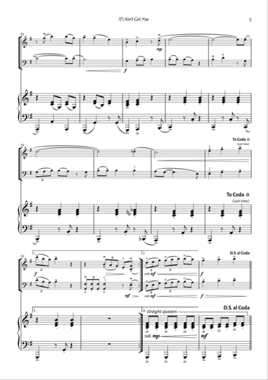 If I Ain't Got You Piano Trio scores gallery preview page 5