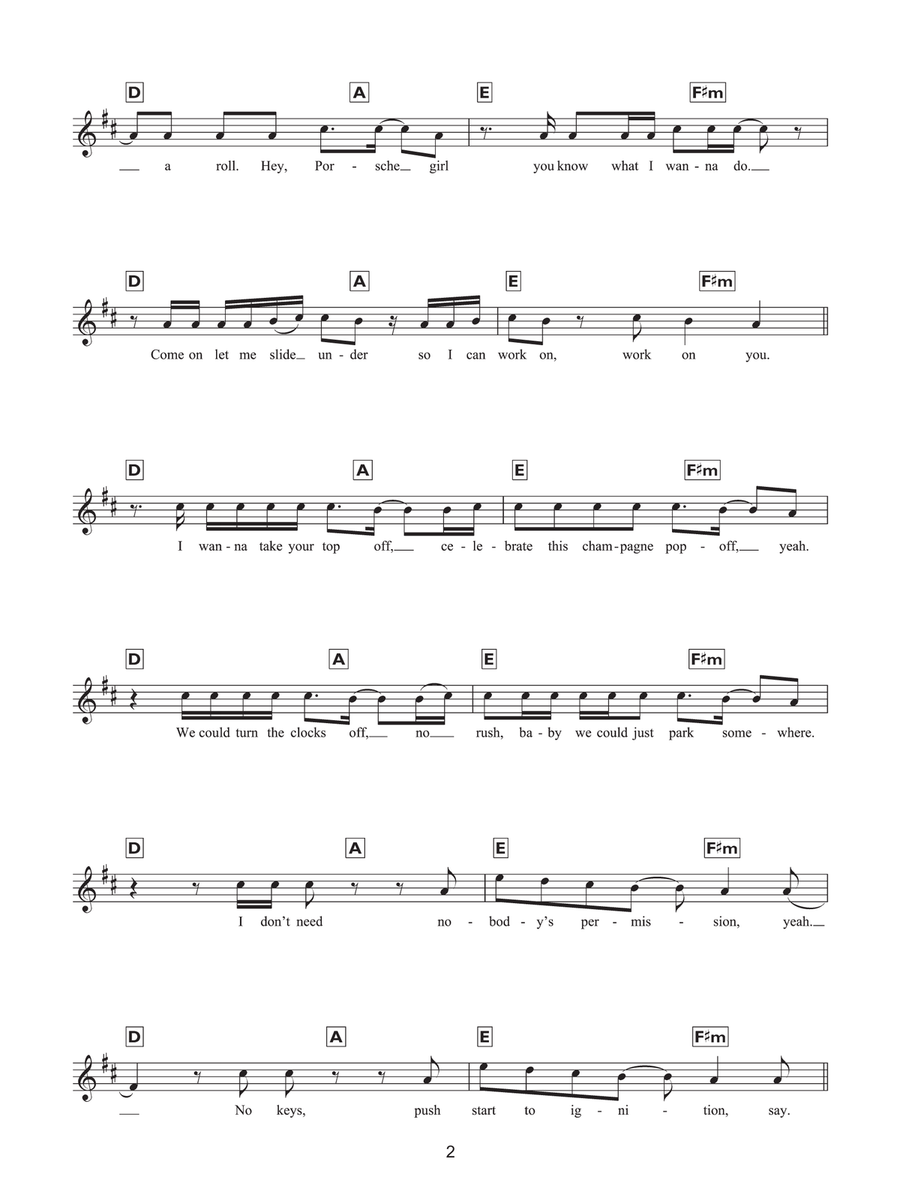 Hey Porsche Piano Solo scores gallery preview page 2