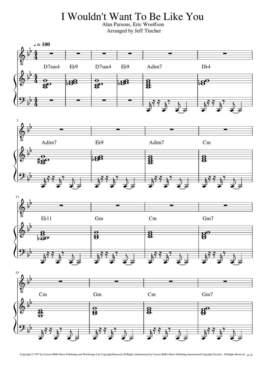 I Wouldn't Want To Be Like You Voice scores gallery preview page 2