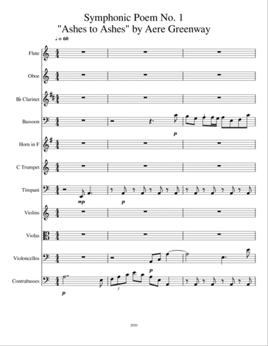 Symphonic Poem #1: Ashes to Ashes Full Orchestra scores gallery preview page 2