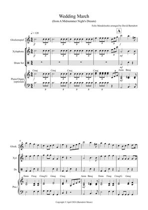 Wedding March (from A Midsummer Night's Dream) for Glockenspiel and Xylophone Duet