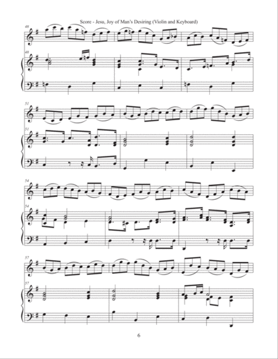 Jesu, Joy of Man's Desiring (Violin and Keyboard) Violin Solo scores gallery preview page 6