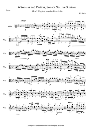 J. S. Bach : 6 Sonatas and Partitas, Sonata No.1 in G minor Mov.2