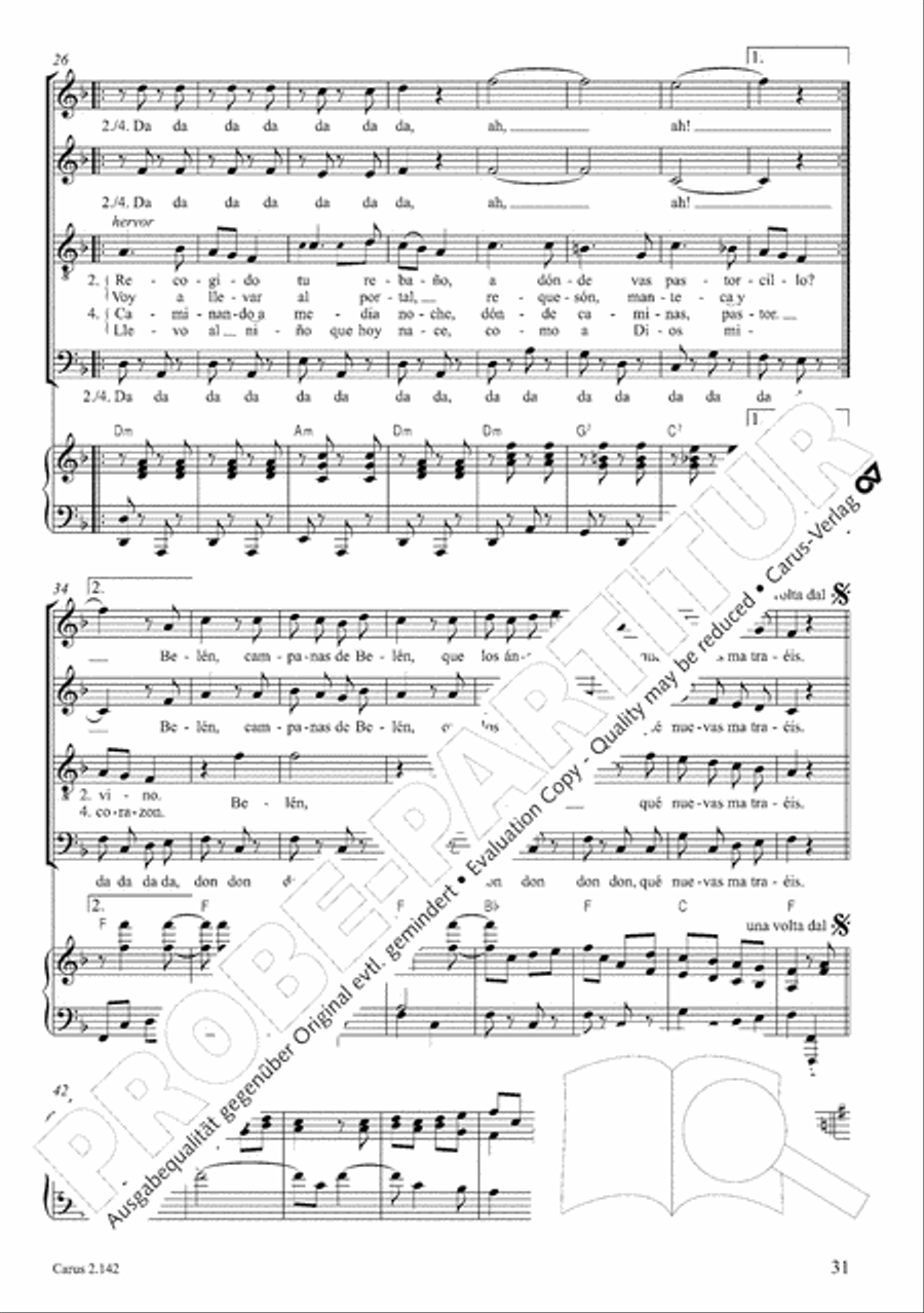 Christmas Carols of the World. Choral collection 4-Part scores gallery preview page 30