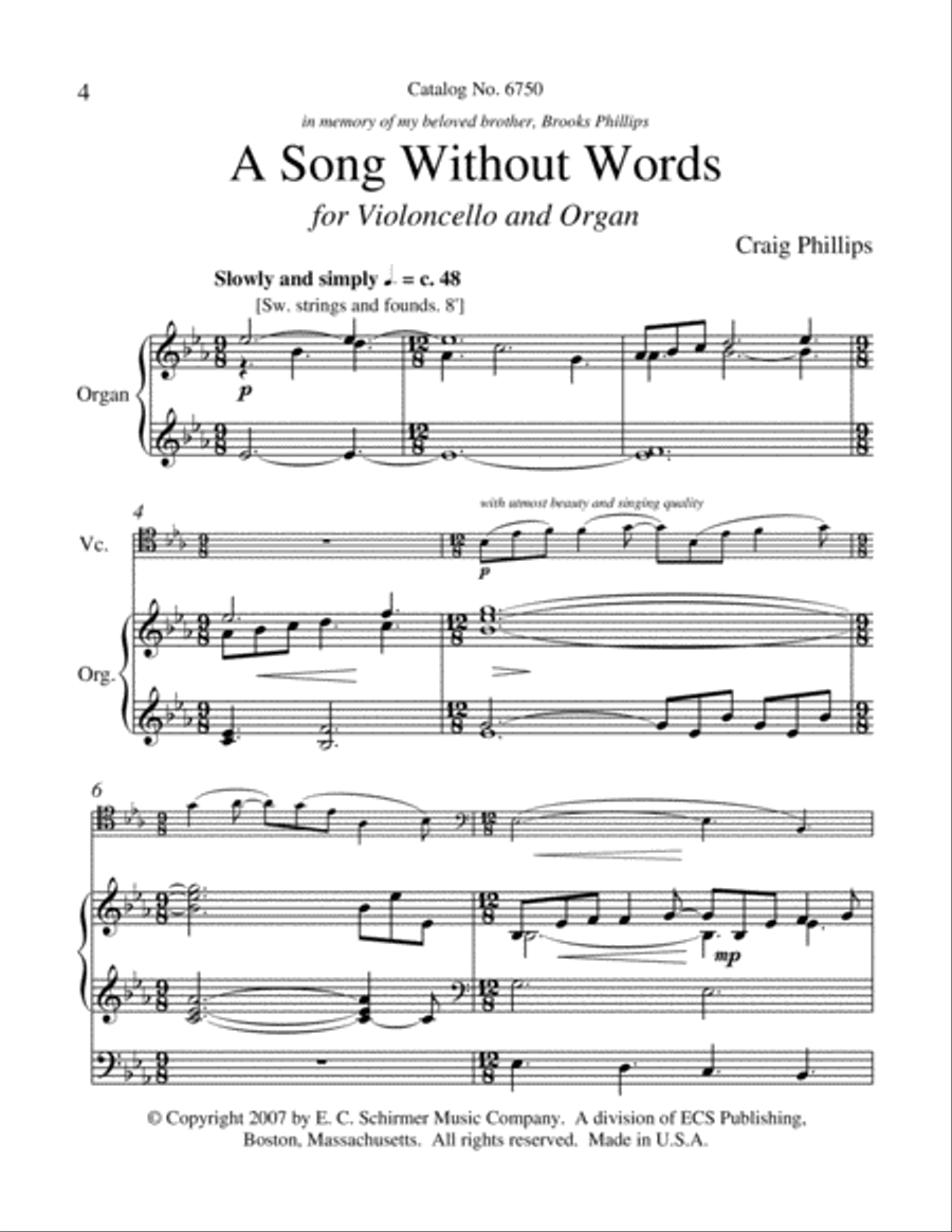 A Song Without Words Organ scores gallery preview page 20