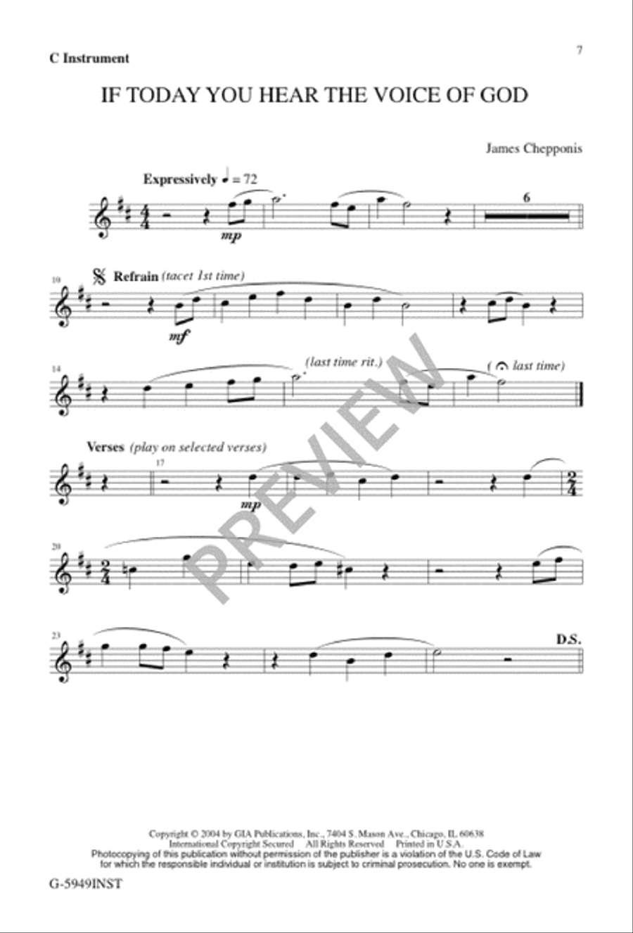 If Today You Hear the Voice of God 4-Part scores gallery preview page 8