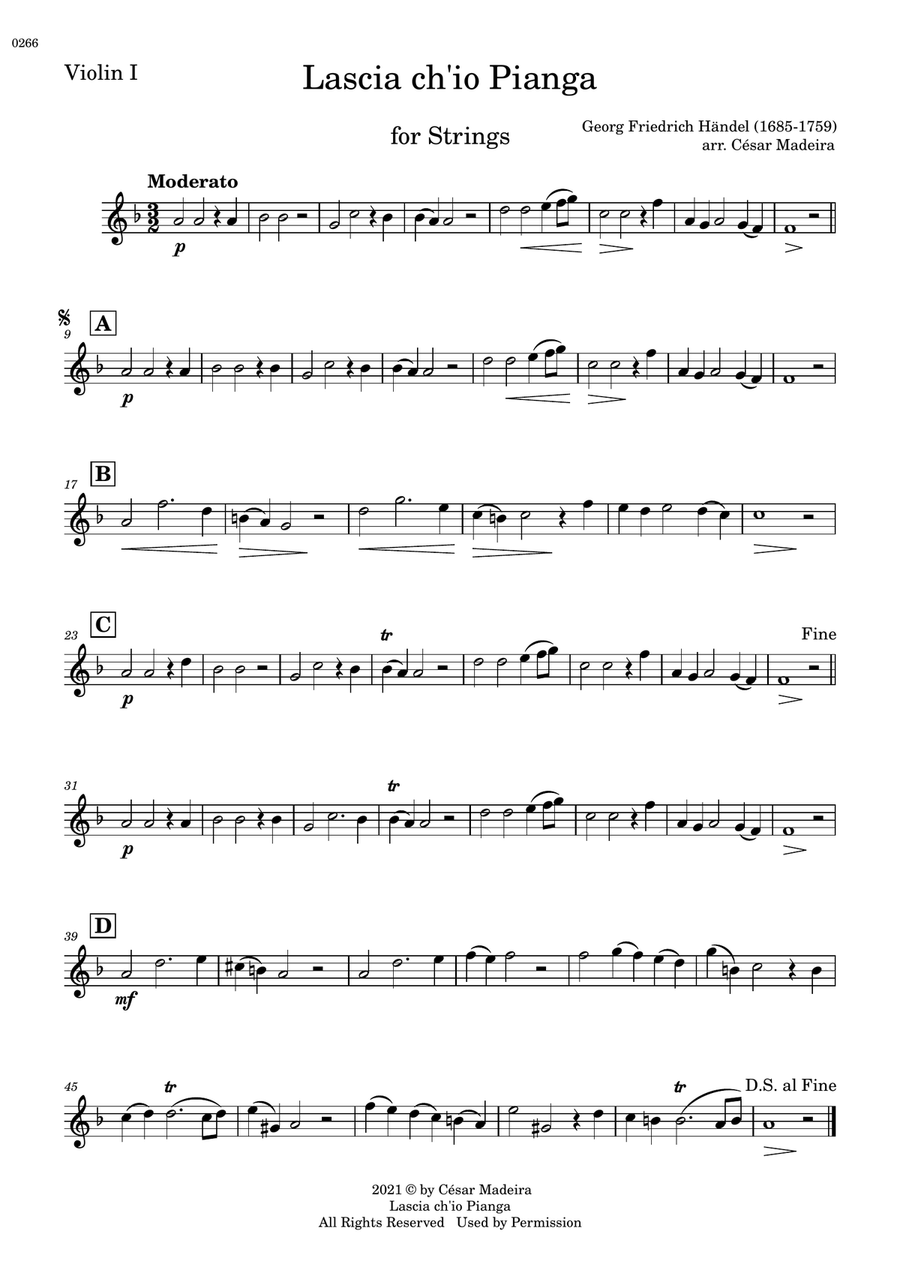 Lascia Ch'io Pianga - String Orchestra (Full Score and Parts) String Orchestra scores gallery preview page 5