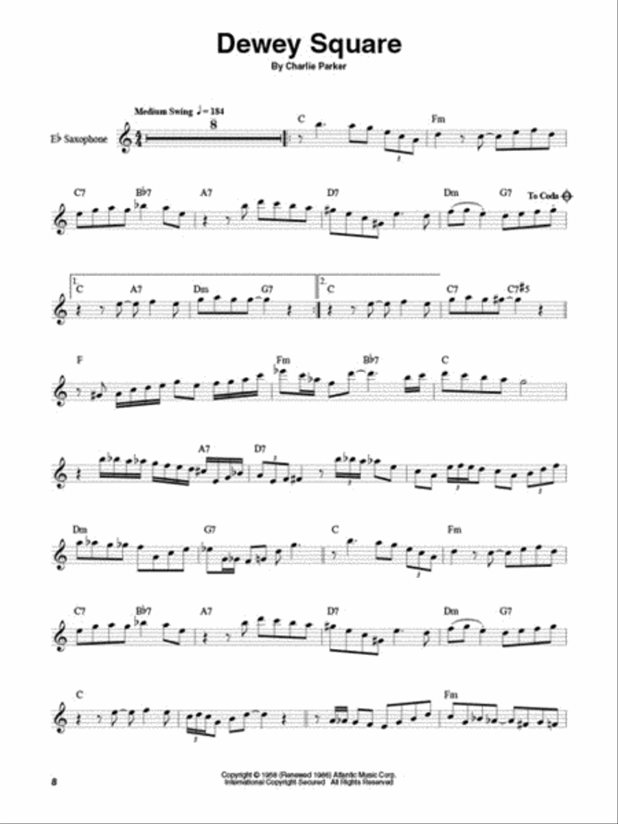 Charlie Parker Saxophone Solo scores gallery preview page 5