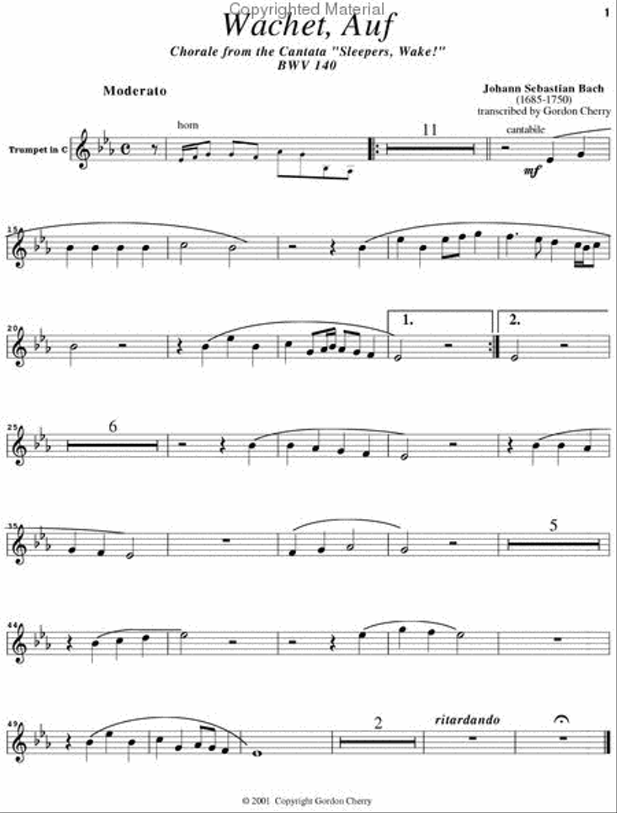 Sleepers Awake (Wachet Auf) for Brass Trio Brass Trio scores gallery preview page 3