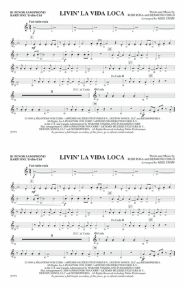 Livin' la Vida Loca: Bb Tenor Saxophone/Bartione Treble Clef