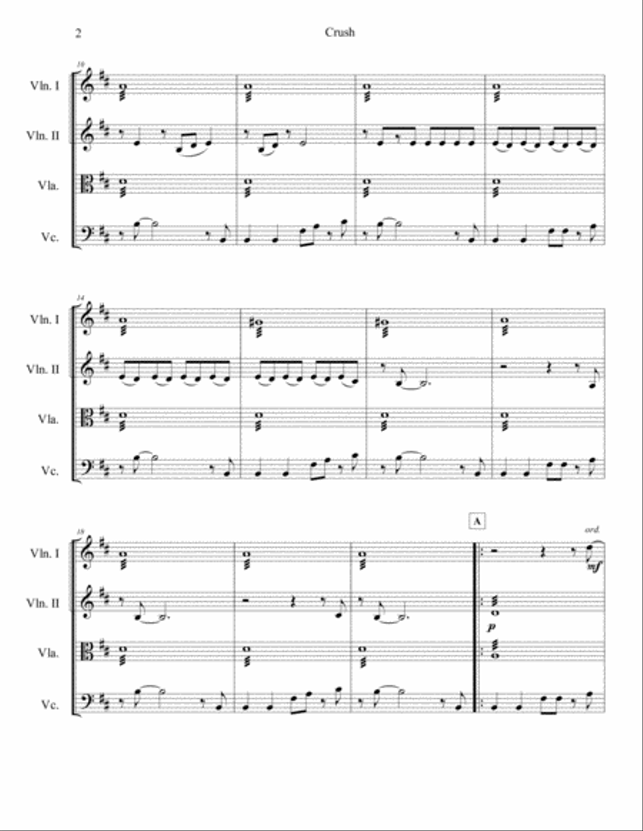 Crush Crush String Quartet scores gallery preview page 3