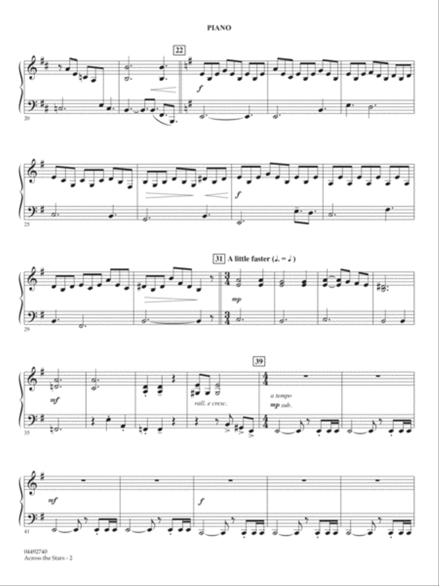 Across The Stars (from Star Wars: Attack of the Clones) (arr. Moore) - Piano String Orchestra scores gallery preview page 2