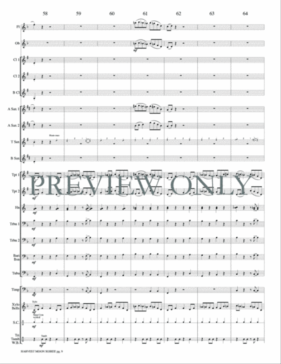 The Harvest Moon Soiree Concert Band scores gallery preview page 12