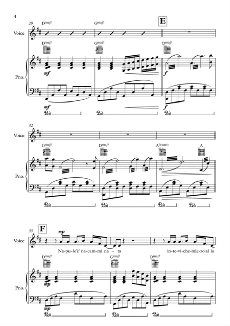 Napule È Piano, Vocal, Guitar scores gallery preview page 4