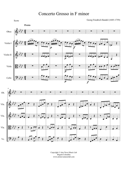 Concerto Grosso in F minor.