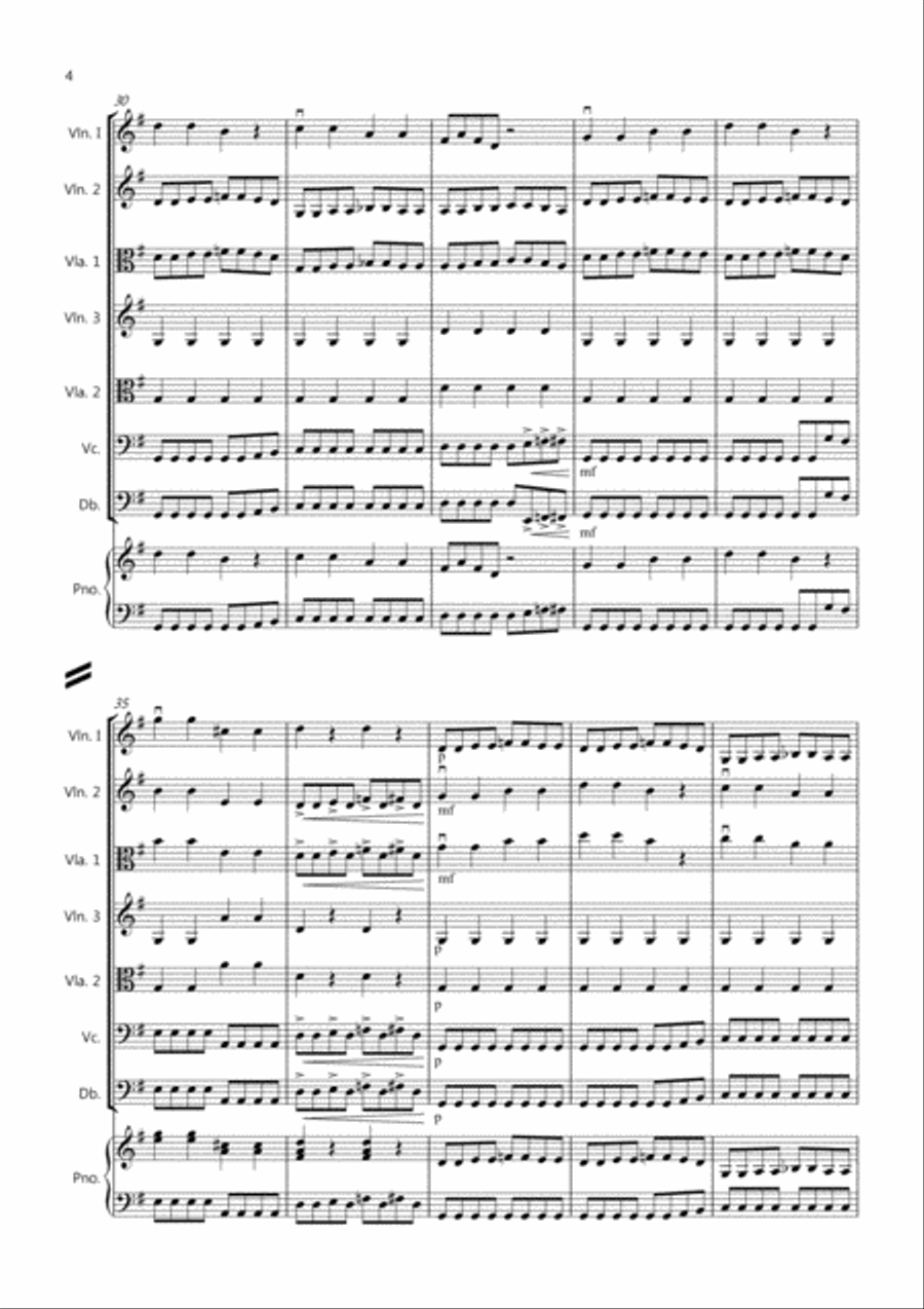 Haydn Rocks! for String Orchestra String Quartet scores gallery preview page 4