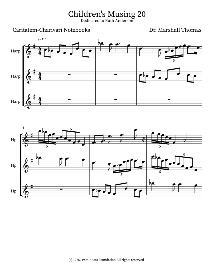 Children's Musing 20 Small Ensemble scores gallery preview page 1